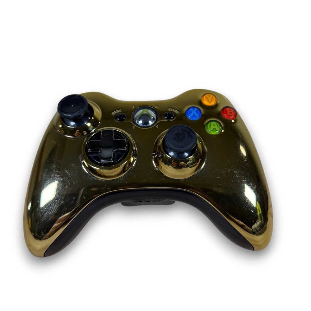Microsoft Xbox 360 Wireless Controller Chrome Gold Model 1403 Limited Edition